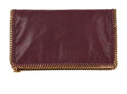 Falabella Flap Clutch, Faux Leather, Burgundy, 60, DB, 3*